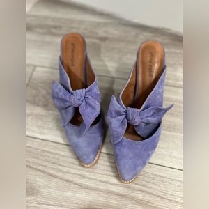 Jeffrey Campbell Suede Bow Mules Sz 9.5 Periwinkle Shoes From Anthropologie